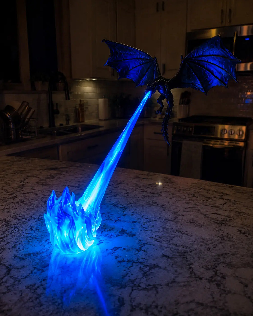 Dragon's Breath Flame Lamp — 3D Dragon Shelf Night Light Kamigami