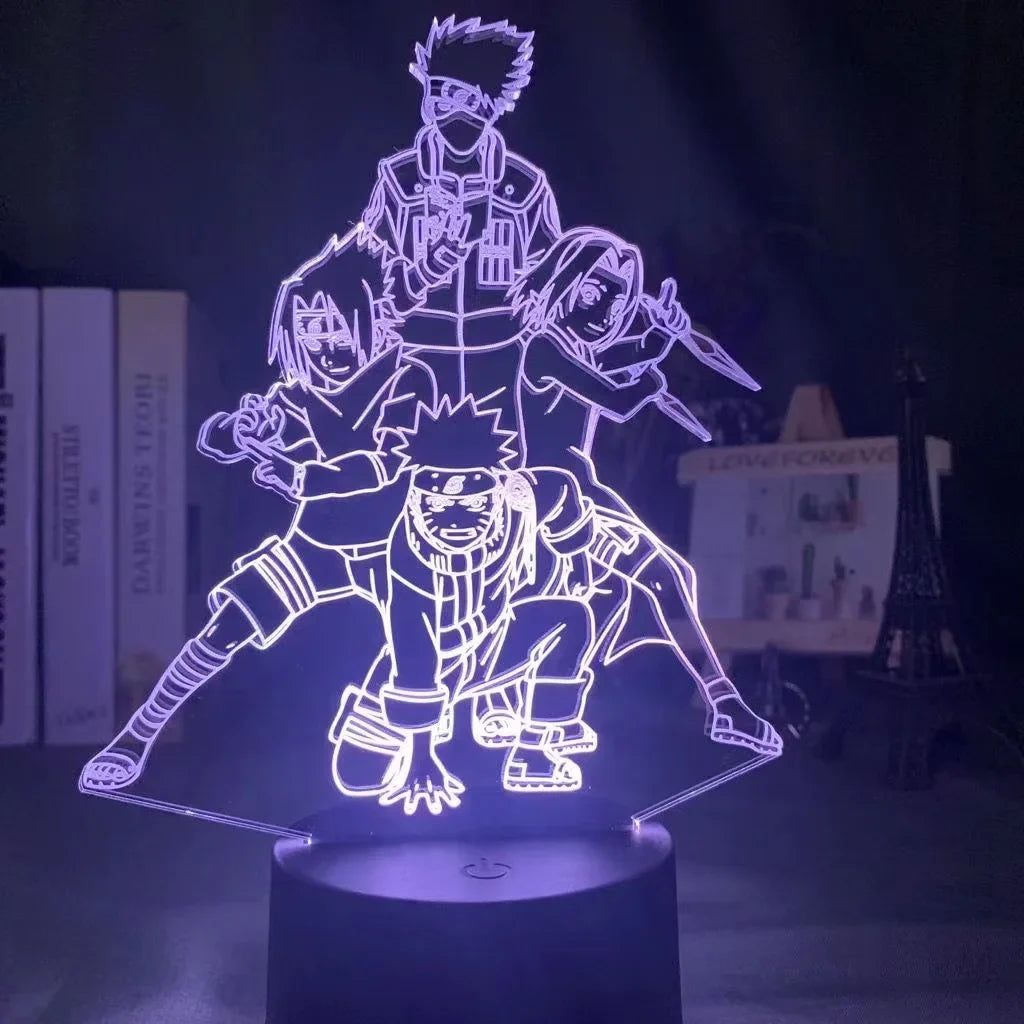 NARUTO Team 7 LED Acrylic Stand – Luminous Night Light Set - View 23 | Kamigami – Naruto Collectibles