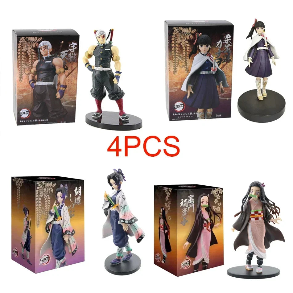 DEMON SLAYER Kamado Tanjirou & Nezuko 4PCS Figures – 's Set - Premium Detail | Kamigami – Demon Slayer Collectibles