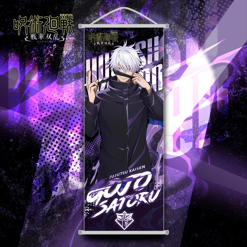 JUJUTSU KAISEN Gojo Satoru Hanging Scroll – Iconic Wall Decor - Close-Up | Kamigami – Jujutsu Kaisen Collectibles