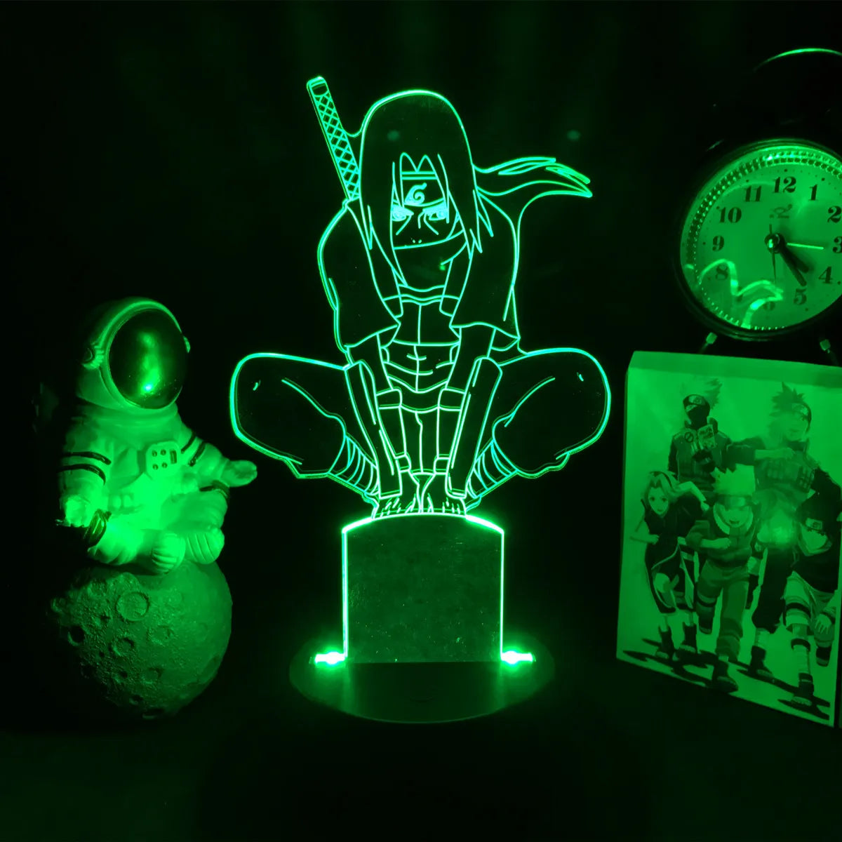 NARUTO Team 7 LED Acrylic Stand – Luminous Night Light Set - Detail View | Kamigami – Naruto Collectibles