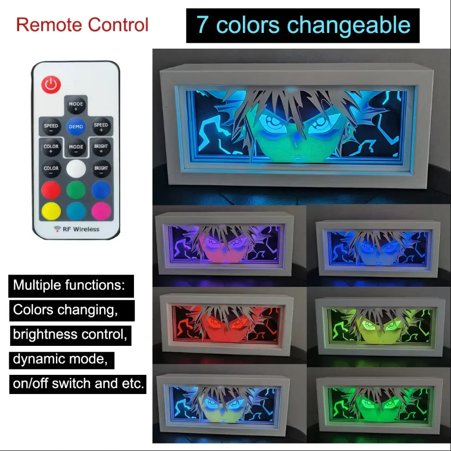 Anime Paper Cut Shadow Light Box – LED Night Lamp for Collectors - Back View | Kamigami