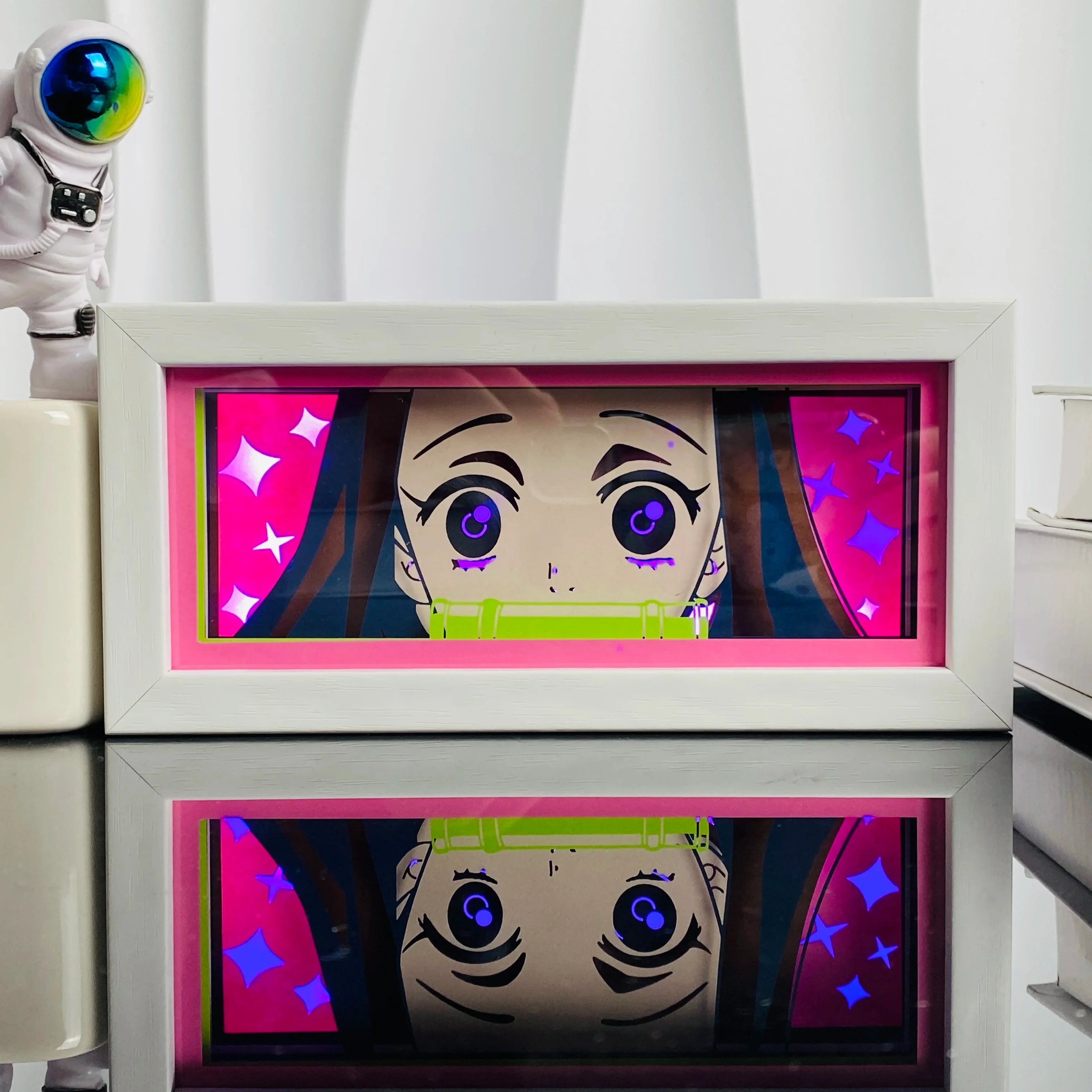 Anime Paper Cut Shadow Light Box – LED Night Lamp for Collectors - Full View | Kamigami