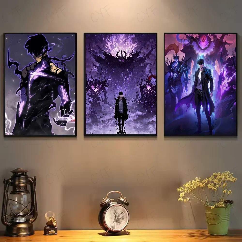 SOLO LEVELING Frameless Canvas Painting – Anime Wall Art Print - Side View | Kamigami – Solo Leveling Collectibles