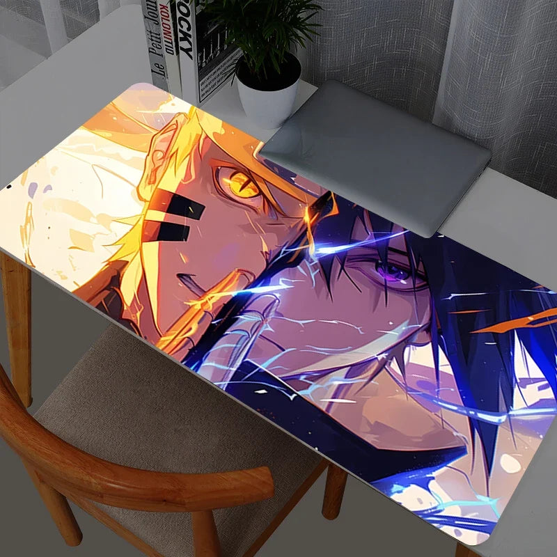 NARUTO Naruto vs Sasuke Anime Rubber Mouse Pad – Extended Gaming Desk Mat - Back View | Kamigami – Naruto Collectibles