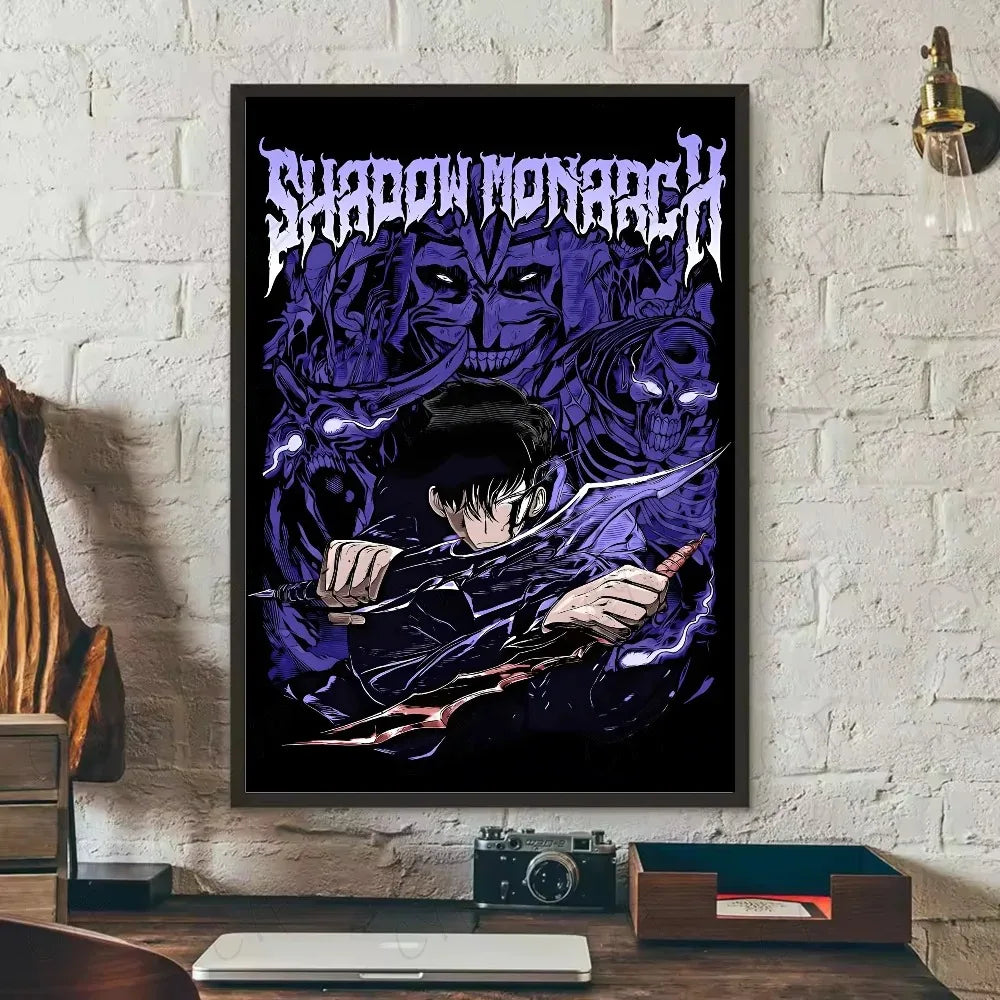SOLO LEVELING Frameless Canvas Painting – Anime Wall Art Print - Angle View | Kamigami – Solo Leveling Collectibles