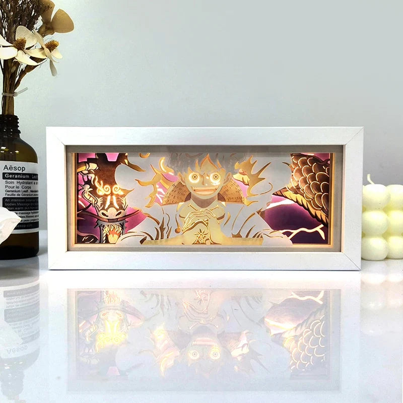 Anime Paper Cut Shadow Light Box – LED Night Lamp for Collectors - Scale Reference | Kamigami